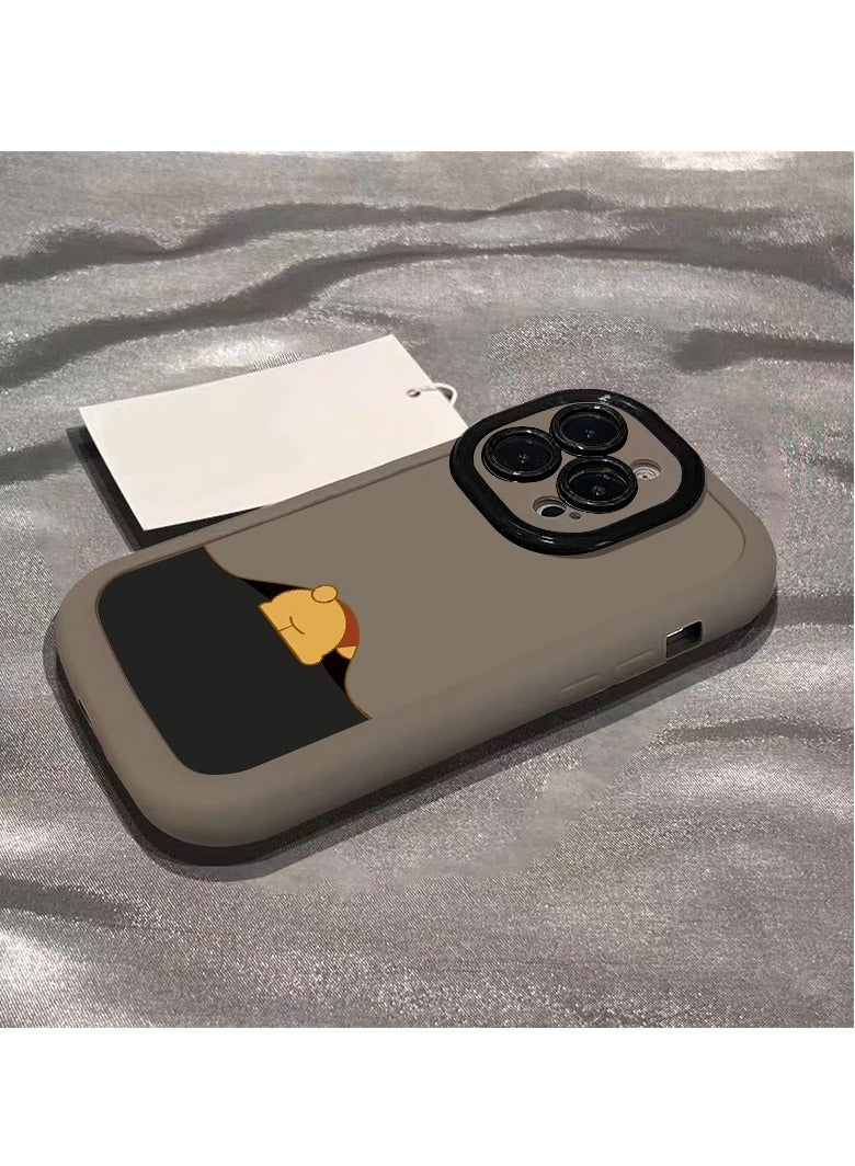 NIBEMINENT Winnie The Pooh Protective TPU Case Cover For iPhone 15 Pro, Tea Color