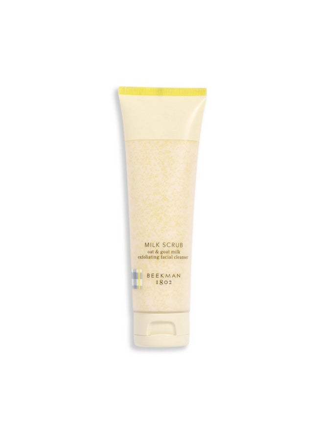 Beekman 1802 Beekman 1802 Oat + Goat Milk Exfoliating Face Scrub - Gentle Cleansing With Jojoba Bead Facial Exfoliator - Travel Friendly Sensitive Skin Face Cleanser - Fragrance Free  - Image 1