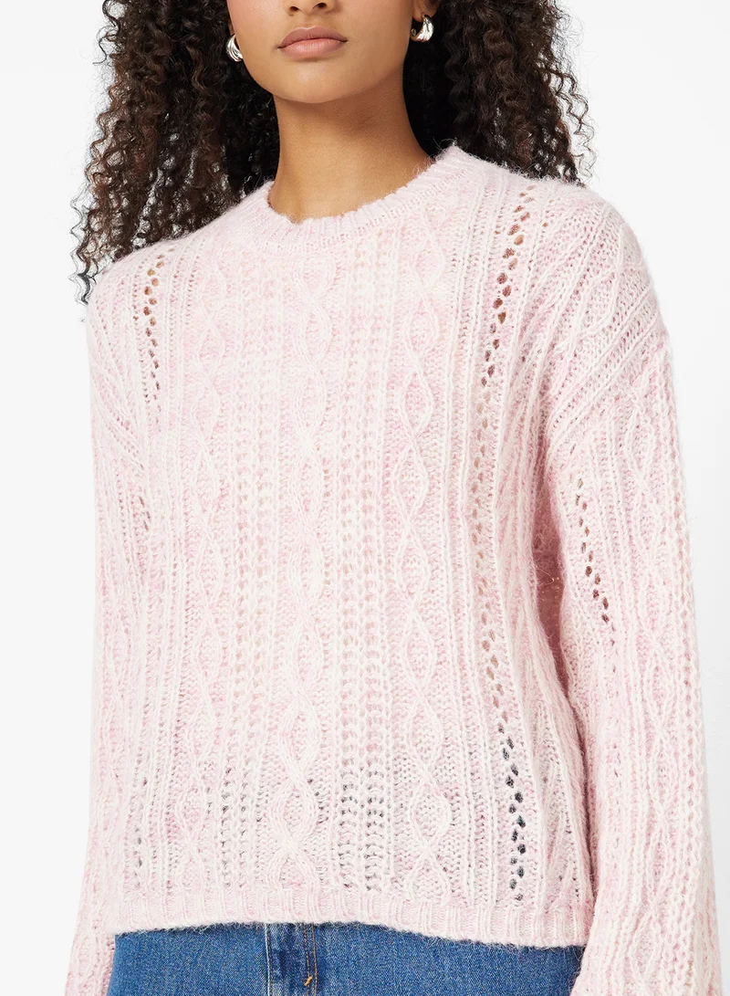 Ginger Chunky Cable Knit Sweater