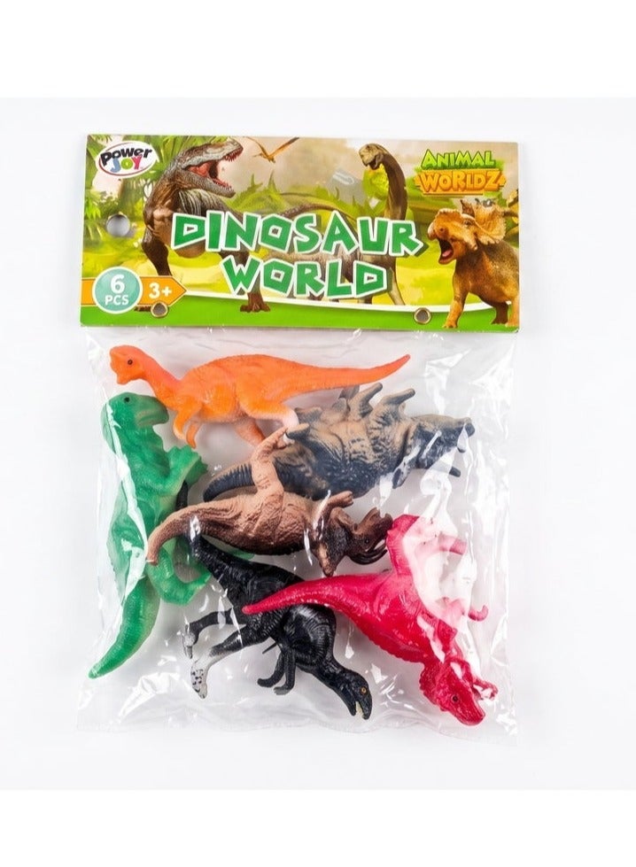 Power Joy Animal Worldz Dinosaur 4 Inch 6 Pieces - Image 1