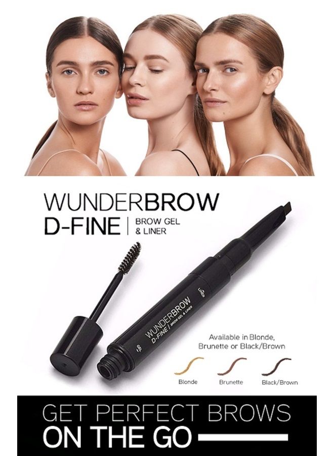 Wunder2 WUNDERBROW D-Fine Brow Pencil & Eyebrow Gel Multi-Use for Fuller Brows, Brunette (Brow Liner 0.007 Oz & Brow Gel 0.1 Oz) - Image 3