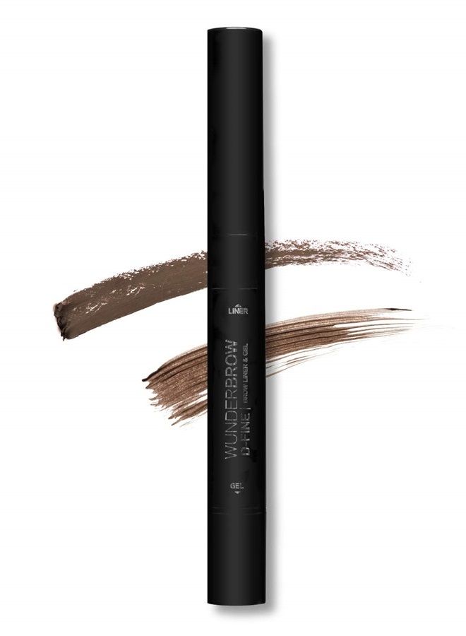 Wunder2 WUNDERBROW D-Fine Brow Pencil & Eyebrow Gel Multi-Use for Fuller Brows, Brunette (Brow Liner 0.007 Oz & Brow Gel 0.1 Oz) - Image 1