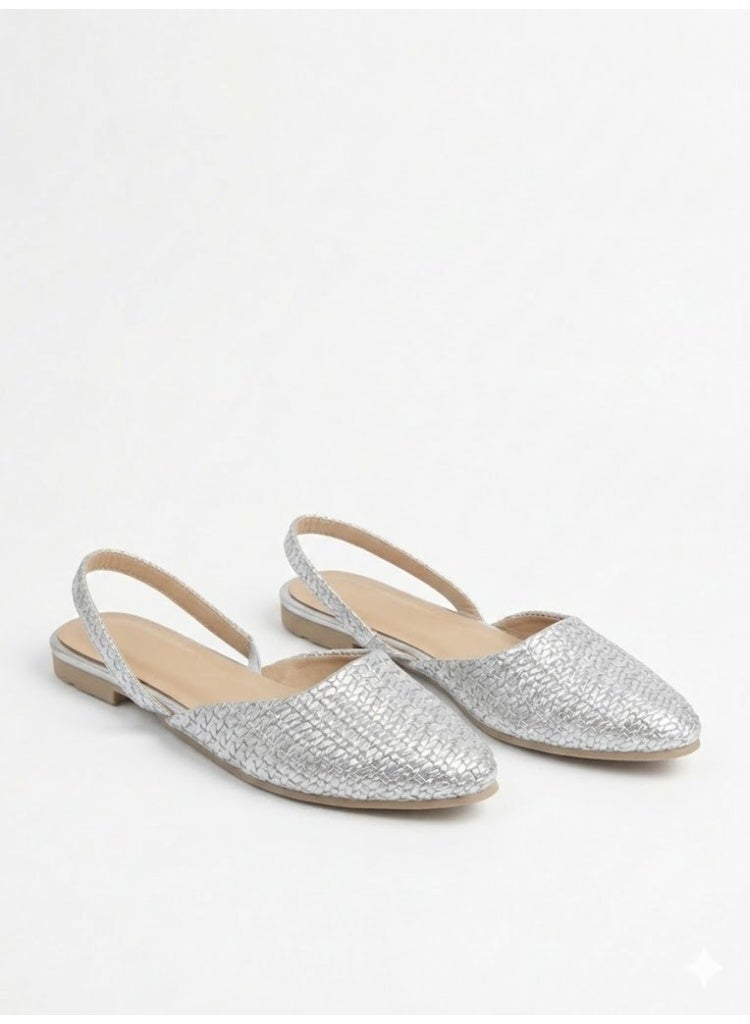 لايف ستيلاش  سابوه فلات جلد انيق BF-801 - فضي - Image 2