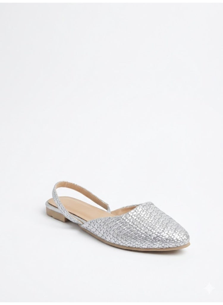 لايف ستيلاش  سابوه فلات جلد انيق BF-801 - فضي - Image 3