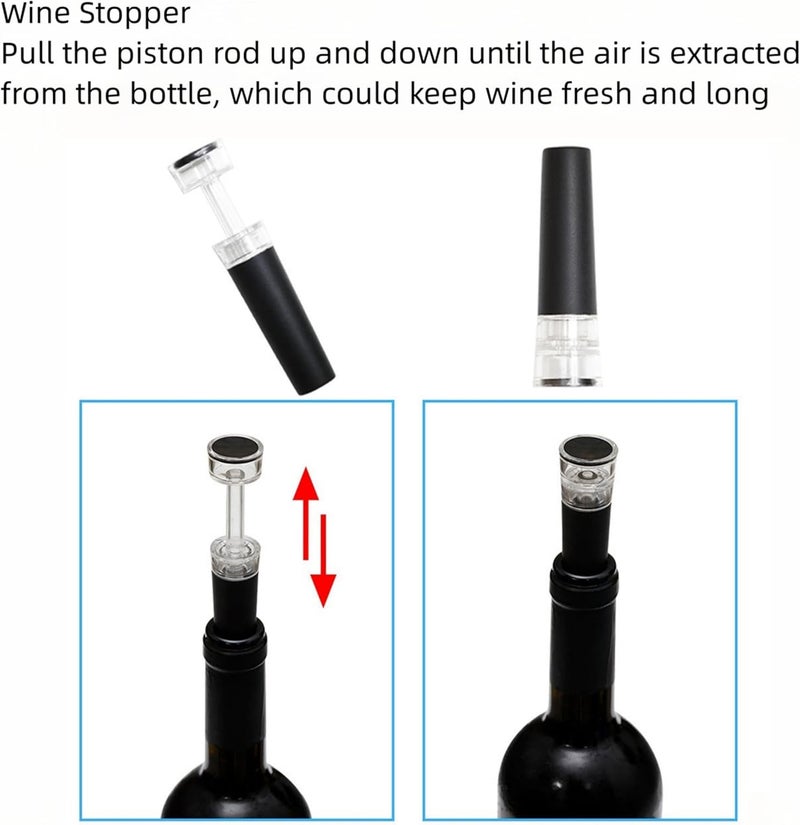HOWTOOL Electric Wine Bottle Opener Set – Rechargeable Corkscrew with Foil Cutter, Wine Pourer & Vacuum Stopper – One-Touch Automatic Wine Opener Wine Accessories – Perfect Wine Gifts for Wine Lovers - Image 5
