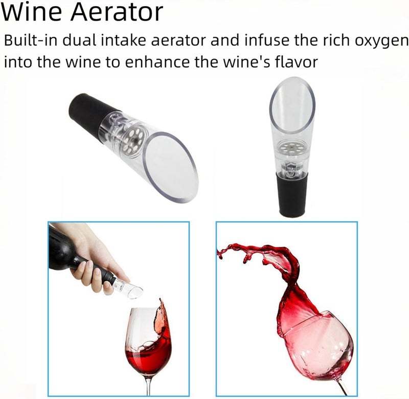 HOWTOOL Electric Wine Bottle Opener Set – Rechargeable Corkscrew with Foil Cutter, Wine Pourer & Vacuum Stopper – One-Touch Automatic Wine Opener Wine Accessories – Perfect Wine Gifts for Wine Lovers - Image 4