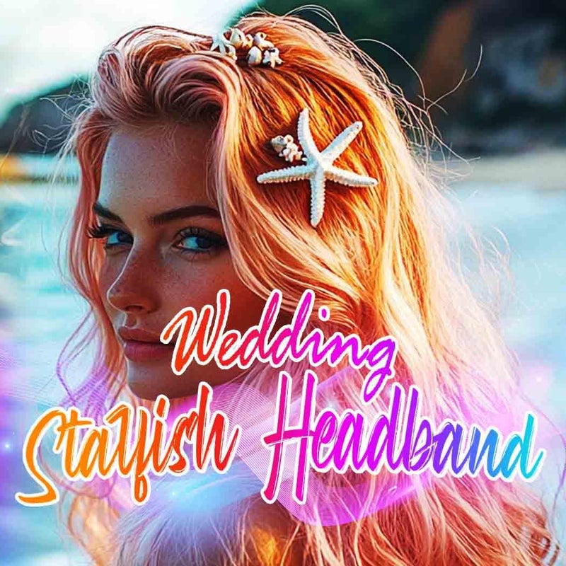 Yean Starfish Hair Vine Seashell Headband Beach Mermaid Hair Accessories for Women - Image 4