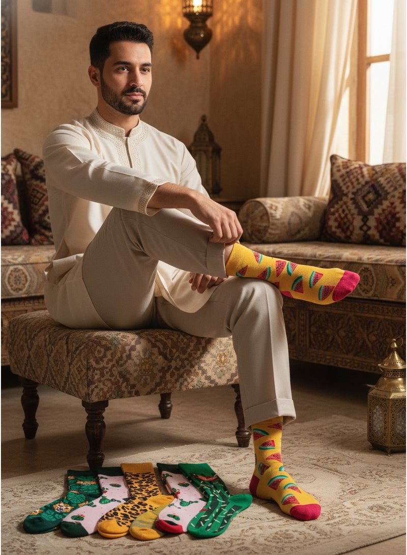 SYNSYB Colorful Novelty Dress Socks - One Size Fits Most, Funny & Funky Patterned Crew Socks for Men & Women - Image 4