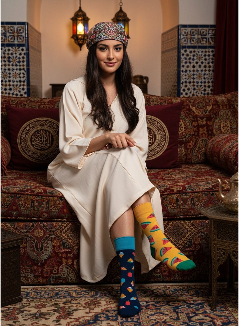 SYNSYB Colorful Novelty Dress Socks - One Size Fits Most, Funny & Funky Patterned Crew Socks for Men & Women - Image 3