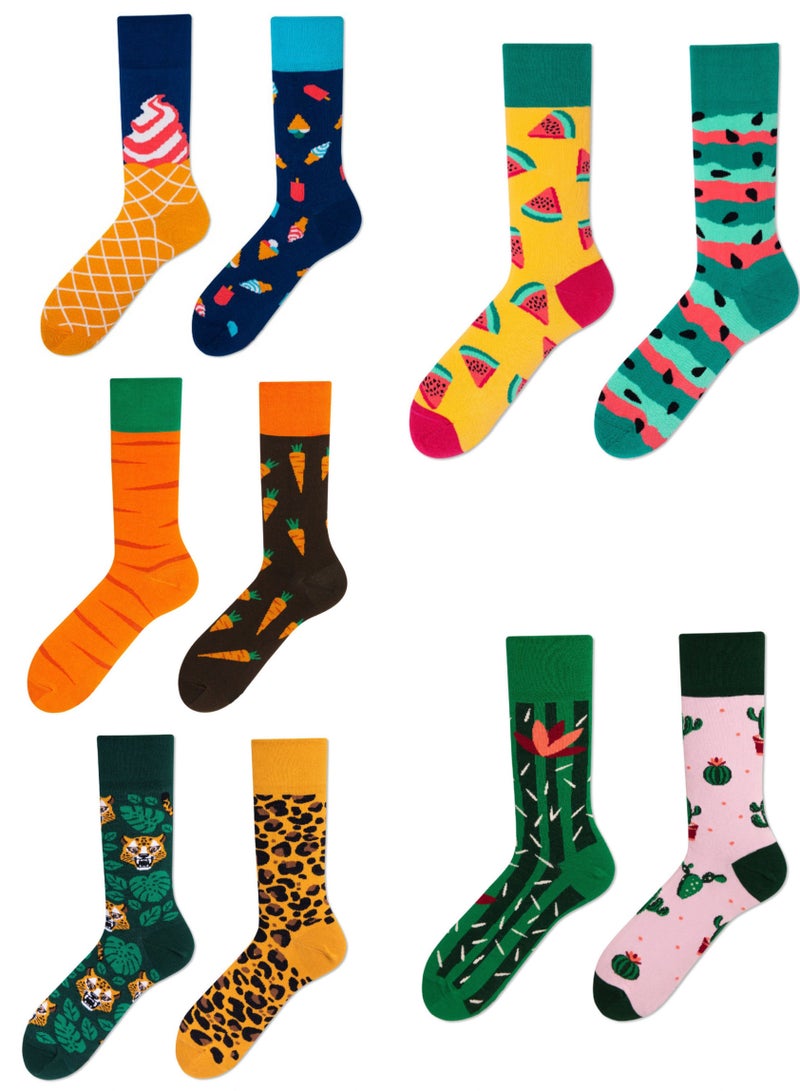 SYNSYB Colorful Novelty Dress Socks - One Size Fits Most, Funny & Funky Patterned Crew Socks for Men & Women - Image 1