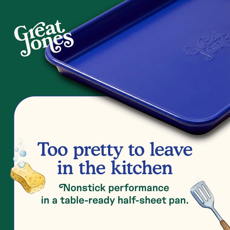 Great Jones Holy Sheet Pan (Blueberry) | Nonstick, Half-Sheet Pan | Aluminized Steel, 18.5" x 13.5" | for Baking, Roasting, & Broiling | Premium Bakeware with Even Heat Distribution | Dishwasher-Safe - Image 2