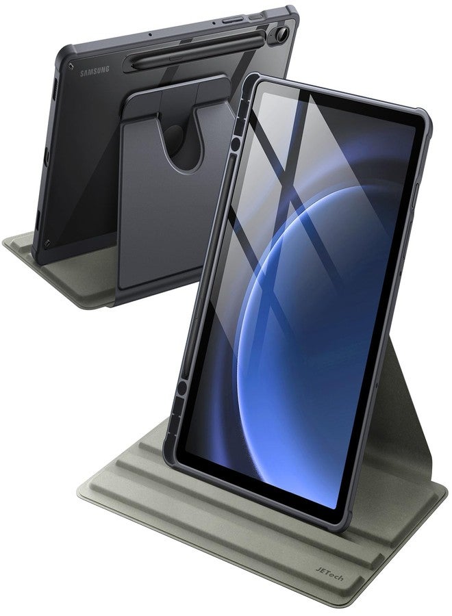 جي تيك جراب JETech الدوار لجهاز سامسونج جالاكسي تاب S10 لايت / S10 FE / S9 FE مقاس 10.9 بوصة / S9 مقاس 11 بوصة مع حامل قلم S Pen، غطاء حماية خلفي شفاف قابل للدوران 360 درجة، خاصية التشغيل/الإيقاف التلقائي (رمادي) - Image 1