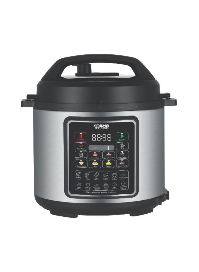 آرشيا طنجرة ضغط رقمية سريعة من أرشيا سعة 6 لتر – 1000 واط – متعددة البرامج – طهي آمن وسريع - ضمان 18 شهر - Image 1