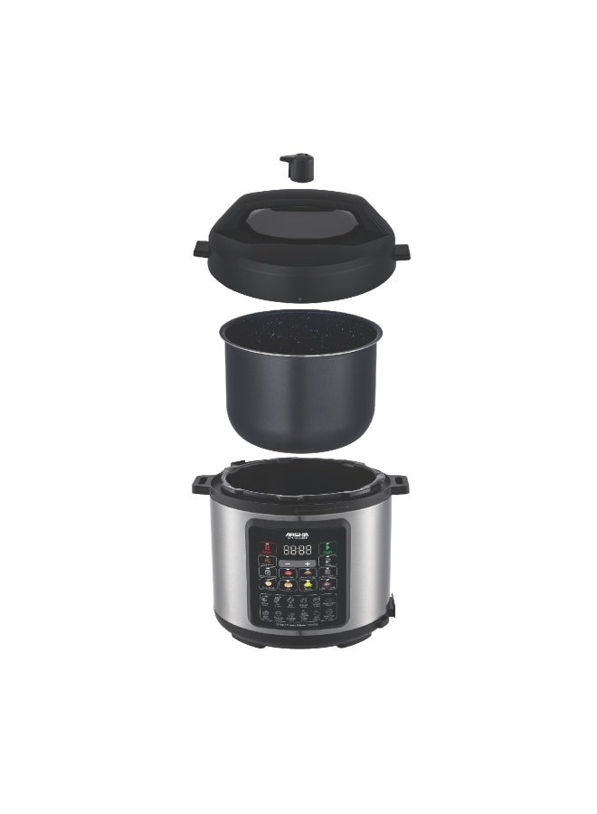 آرشيا طنجرة ضغط رقمية سريعة من أرشيا سعة 6 لتر – 1000 واط – متعددة البرامج – طهي آمن وسريع - ضمان 18 شهر - Image 2