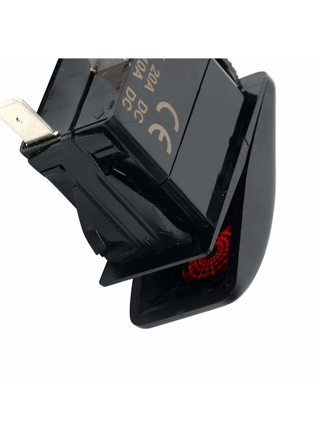 Amarine Made 2 Pack 3P 12V 20A Waterproof Led On/Off Rocker Switch for Marine Boat Spst with Light (Red) - Image 5