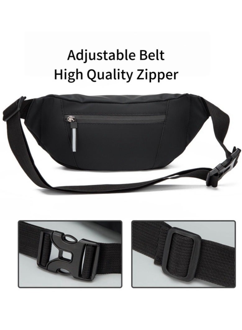 Large Crossbody Fanny Pack for Women Men Belt Bag With 3-Zipper Pockets for Travel Running Hiking Workout Dog Walking Outdoors Sport Fishing Waist Pack Bag - Image 5