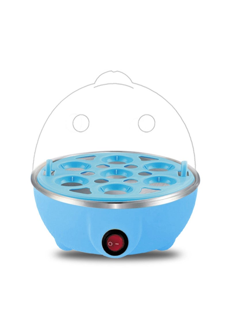 High Temperature Resistant Fast Egg Cooker, Automatic Power Off Electric Egg Cooker, Anti-Dry Burning Egg Cooker, Pp Material With Heating Plate, Suitable For Hard Boiled Eggs (Blue Single Layer)  - Image 1