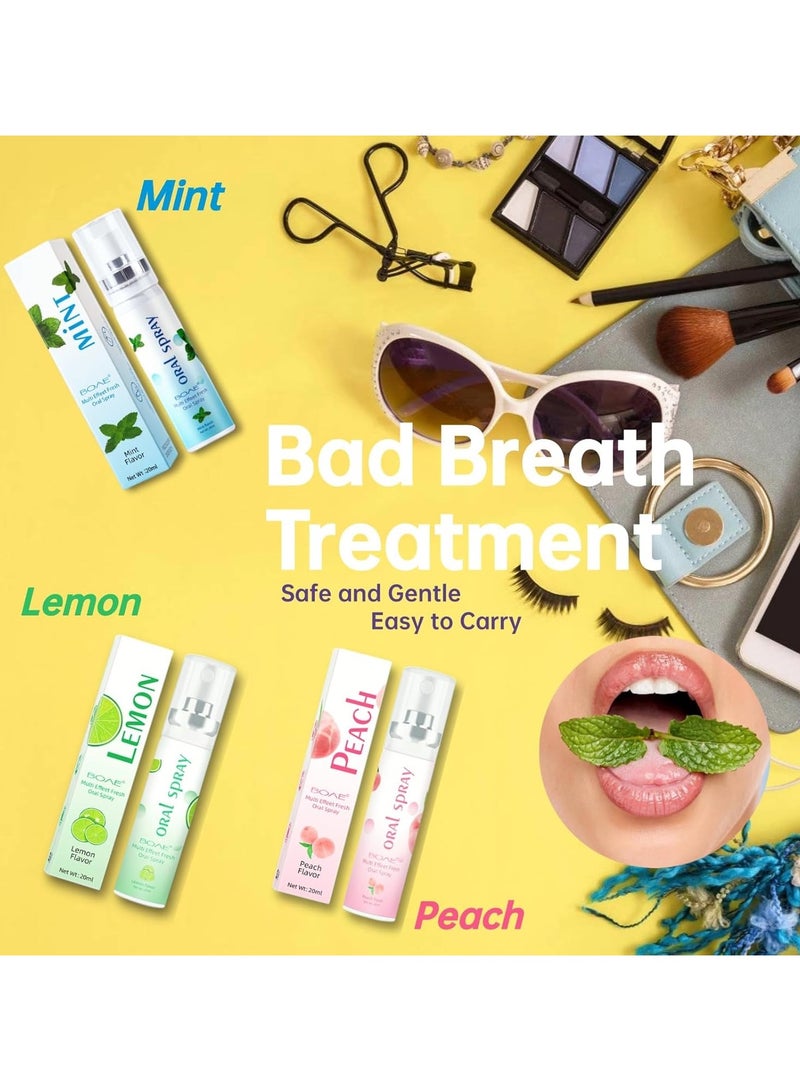 BOAE 3 Count Fruit Mint Mouth Spray, Breath Spray for Adults, Bad Breath Treatment Oral Breath Spray, Breath Freshener for Bad Breath Mouth Spray, Dry Mouth Spray, (0.7OZ/20ML) - Image 5