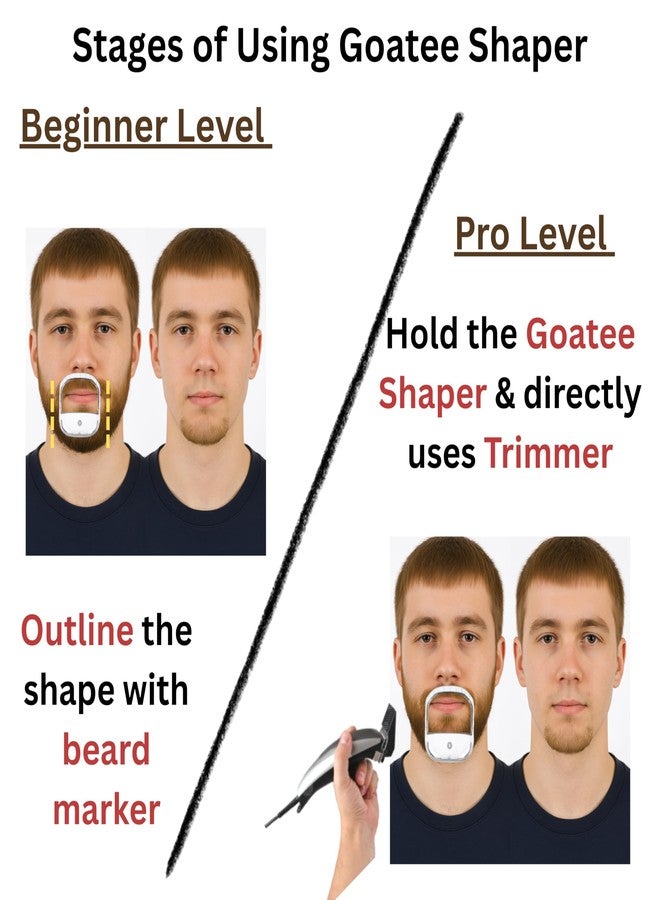 Sasha Square Goatee Beard Shaper Template for Men, Goatee & Beard Trimming Shaving Kit, Saves Time (Transparent) - Image 5