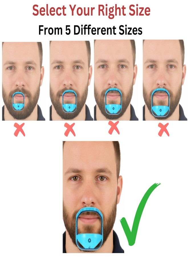 Sasha Square Goatee Beard Shaper Template for Men, Goatee & Beard Trimming Shaving Kit, Saves Time (Transparent) - Image 2