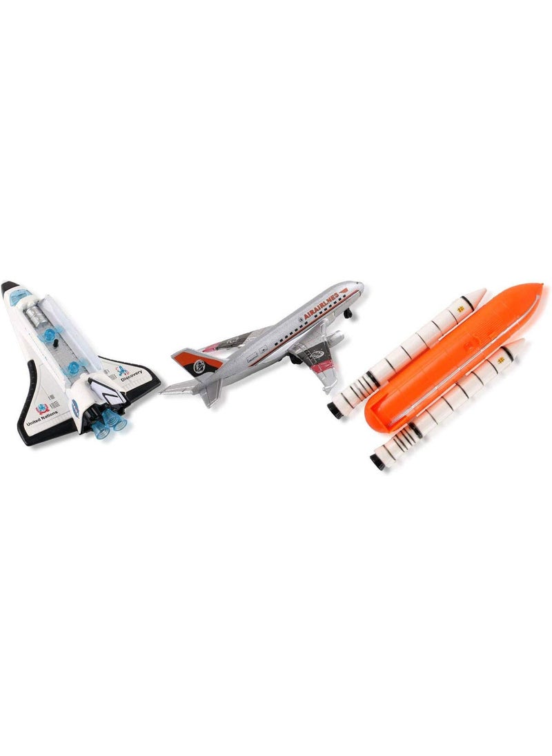 PowerTRC PowerTRC Diecast Space Shuttle Toy for Kids Rocket Ship Pretend Play Toys Astronaut Planet Exploration Space Station Play Set Science Toy for Kids Boys Girls Ages 3 4 5 6 7 8 9 Years Old Fun Gift  - Image 2
