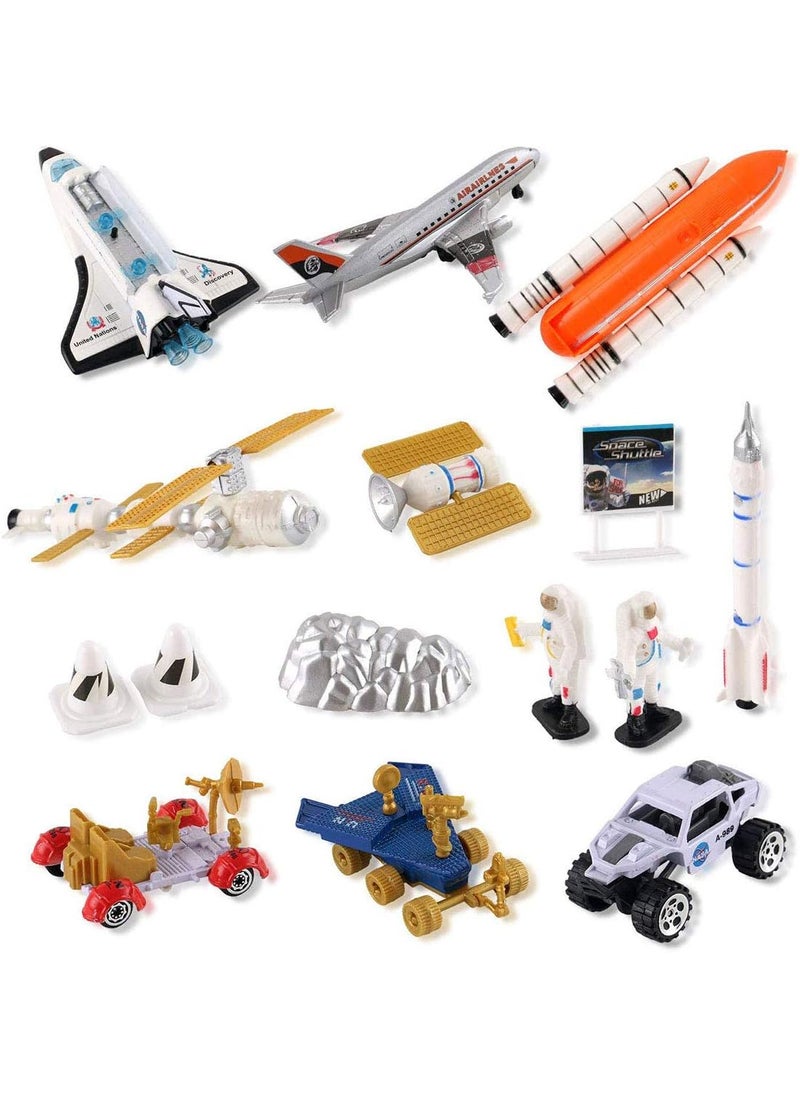 PowerTRC PowerTRC Diecast Space Shuttle Toy for Kids Rocket Ship Pretend Play Toys Astronaut Planet Exploration Space Station Play Set Science Toy for Kids Boys Girls Ages 3 4 5 6 7 8 9 Years Old Fun Gift  - Image 1