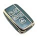 FEYOUN Key Fob Cover Compatible with Jaguar FPace FType XE XF XJ Land Rover Discovery Range Rover Smart 5 Buttons TPU Remote Keyless Key Fob Case Protection Shell Accessories Blue Gray - Image 2
