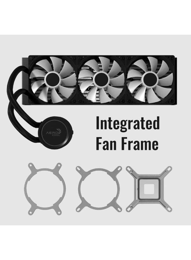 AeroCool Abyss L360R 360mm ARGB Liquid CPU Cooler 320W TDP High Performance Cooling Copper Micro-Channel Water Block PWM RGB Fans 81.5CFM Intel LGA1851/1700/1200/115X AMD AM5/AM4 Silent Pump 18dB 16.8M ARGB Lighting Integrated Fan Frame Gaming PC Cooling System Black/White - Image 2