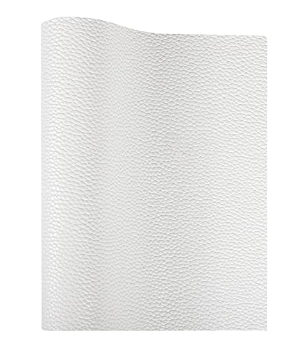 Picheng Solid Colored White Faux Leather Sheets PU Synthetic Leather Perfect for Craft DIY Handmade Jewelry Earrings Bow Making (White) - Image 1