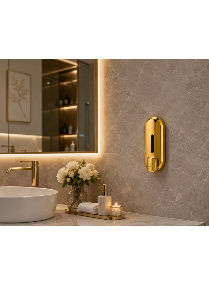 Modern Manual Liquid Soap Dispenser – 1000ml Capacity, Easy to Use (Gold) - Image 2