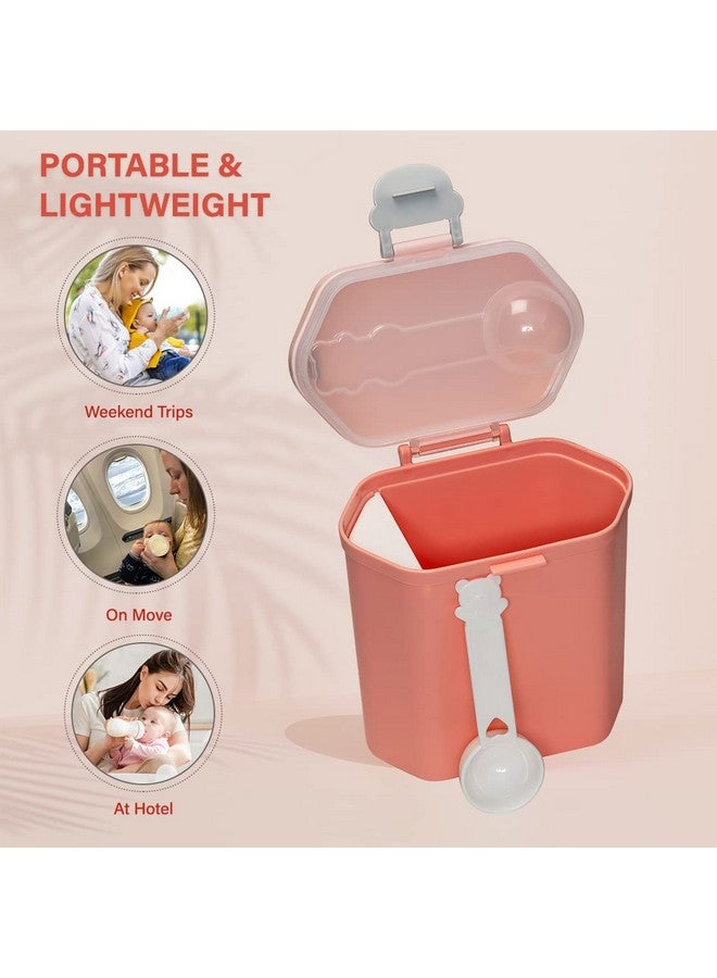 ادور وعاء سيليكون لحليب البودرة للأطفال، وعاء أو موزع لتخزين طعام الأطفال (450 جرام، وردي، لكبار السن) - Image 3