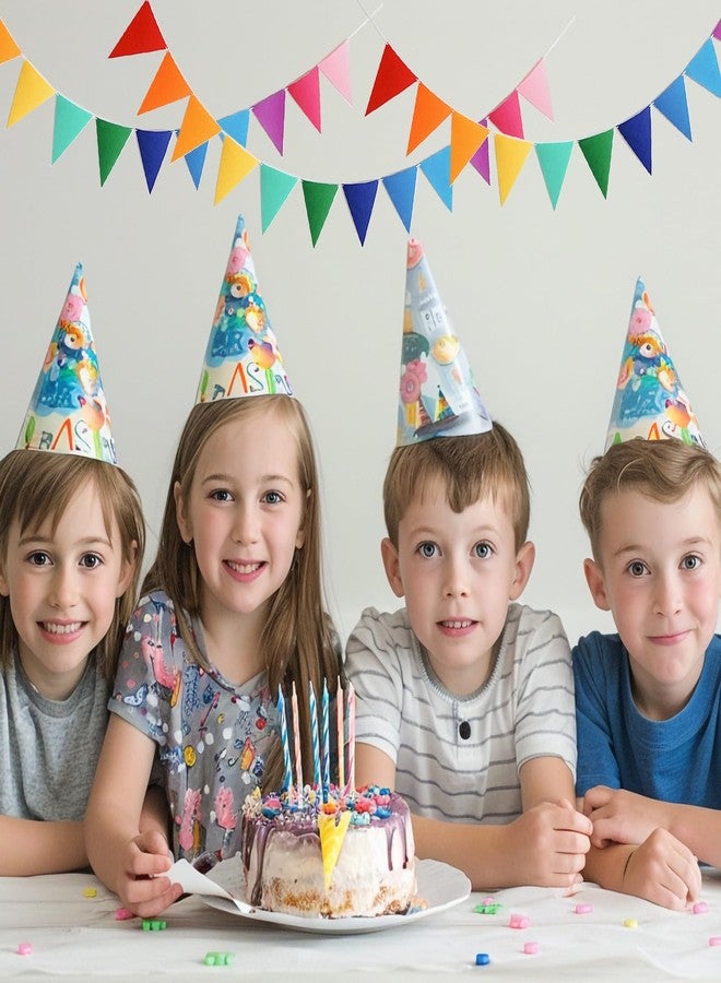 Eoopoon 4Pack 48PCS Colorful Pennant Banner Flags with 8.2ft Ribbon, Rainbow Felt Bunting Triangle Flags Party Decor for Birthday, Baby Shower, Nursery, Playroom, Wedding, Garden, Photo Backdrop - Image 3