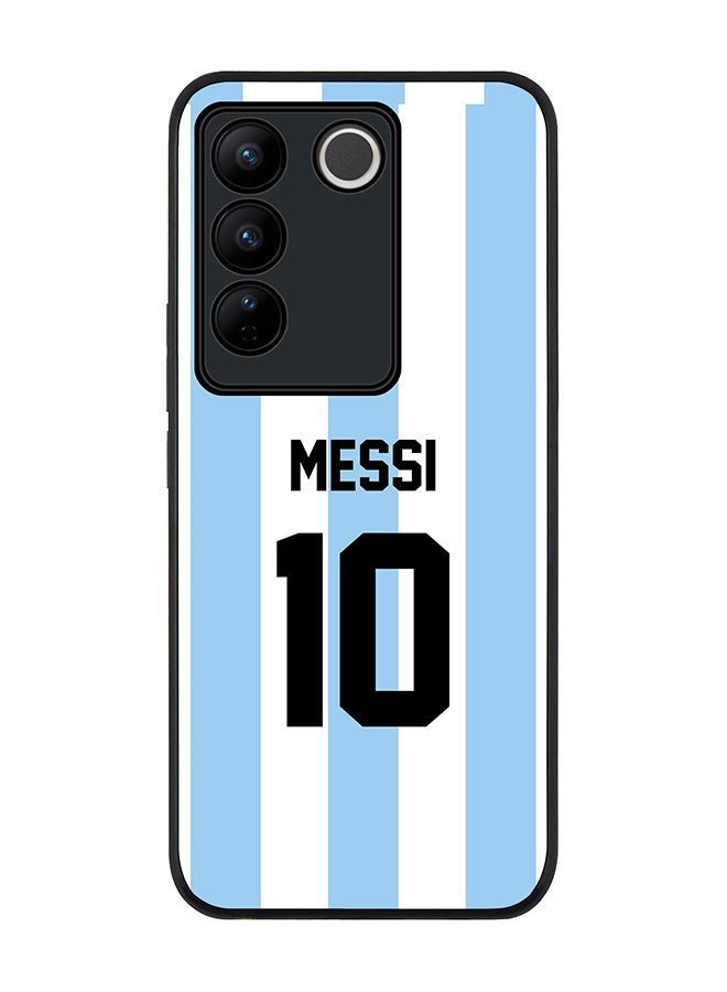 Stylizedd Rugged Black Edge case for Vivo V27 / Vivo V27 Pro / Vivo S16,Slim fit Flexible Cover - Football Team - Argentina, Player Name - Messi - Image 1