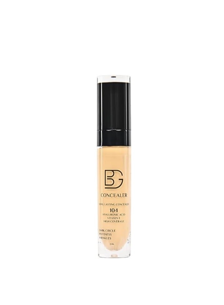 BG Liquid Concealer Shade 104 – 9ml – Full Coverage for Dark Circles & Blemishes – Lightweight & Long-Lasting – For All Skin Types