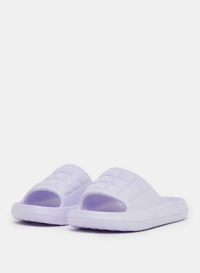 تايك تو Take Two Textured Checked Slip-On Slippers