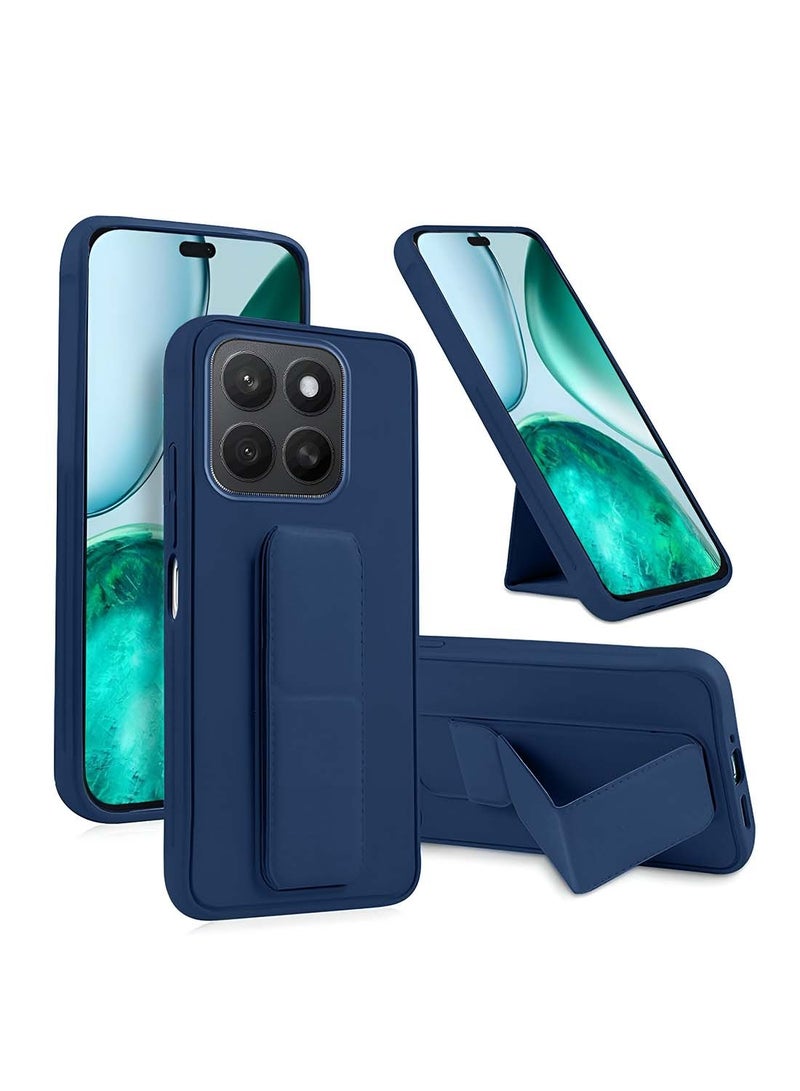 دبليو تيك هونر X8c 4G 2025 قبضة يدوية قابلة للطي مسند مغناطيسي بحزام معصم مع غطاء هيكل حديدي مدمج - أزرق داكن - Image 1