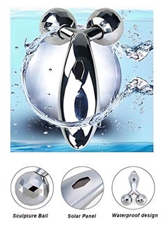 SOLARAE 3D Massager Roller Rotate Silver Thin Face Full Body Shape Lifting Wrinkle Remover Facial Massage Relaxation Tool for Men and Women  - Image 2