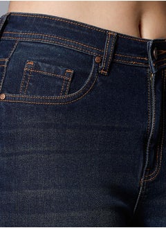 HIGH STAR High Rise Faded Whiskered Regular Fit Jeans by Styli  - Image 4