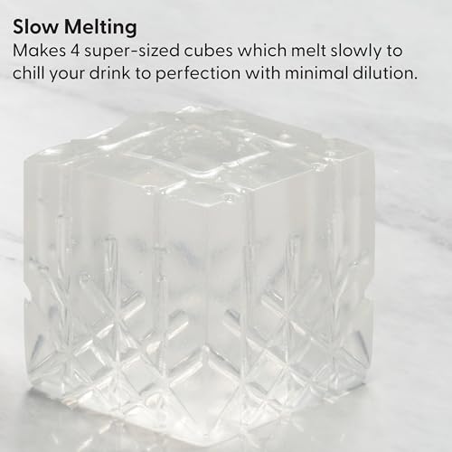 WP W&P Crystal Ice Tray, Perfect Etched Large Cubes, Slow Melting for Whiskey and Cocktails, Food Grade Premium Silicone, Dishwasher Safe, BPA Free Charcoal - Image 4