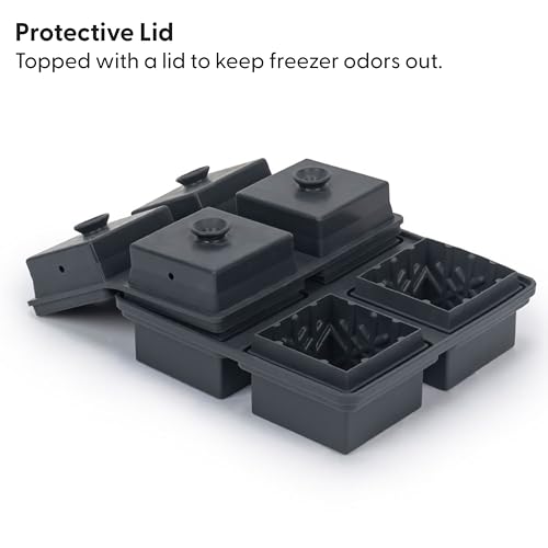 WP W&P Crystal Ice Tray, Perfect Etched Large Cubes, Slow Melting for Whiskey and Cocktails, Food Grade Premium Silicone, Dishwasher Safe, BPA Free Charcoal - Image 5