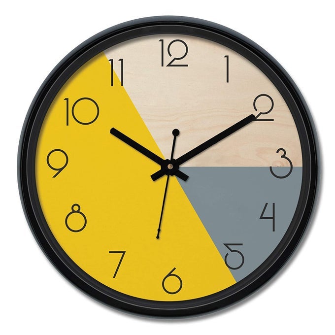 WALL CLOCK 12 SILENT QUARTZ DECORATIVE LATEST ANALOG WALL CLOCK FOR LIVING ROOM CLASSIC BATTERY OPERATED ROUND EASY TO READ FOR ROOMHOMEKITCHENBEDROOMOFFICESCHOOL YELLOW