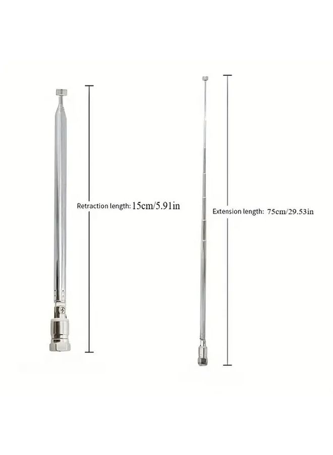 Black Telescopic Antenna Rotating FM Radio With F Type Female Connector - Image 2