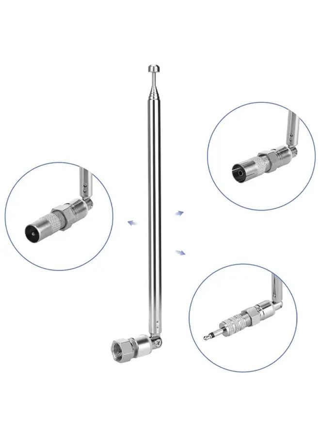Black Telescopic Antenna Rotating FM Radio With F Type Female Connector - Image 5