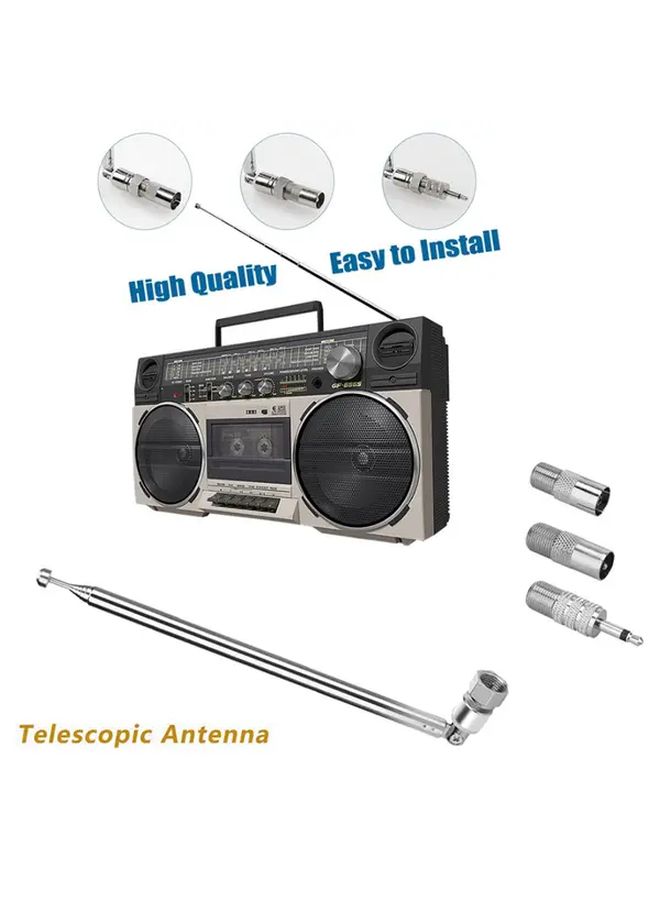 Black Telescopic Antenna Rotating FM Radio With F Type Female Connector - Image 3