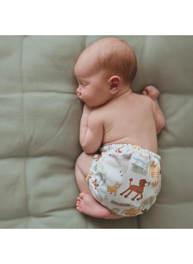 Esembly Cloth Diaper Outer, Waterproof Swim Cloth Diaper Cover, Leak-Proof and Breathable Layer Over Prefolds, Flats or Fitteds, Reusable with Snap Closure - Size 2 (18-35lbs), Off-Leash - Image 2