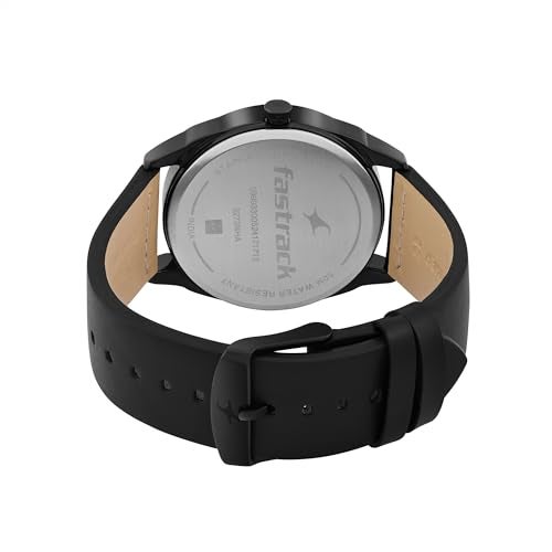 Fastrack MetaWe Quartz Analog Grey Dial Black Leather Strap Watch for Guys - 3273NL04 - Image 2