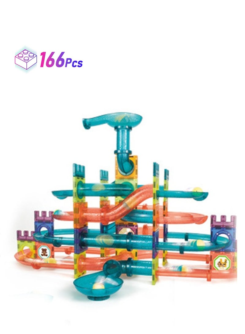 Loquat 166 Pcs Magnetic Tiles Building Blocks with Led Light Magnet Construction Toys for Kids Creative Gift - Image 1