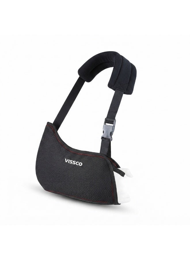 VISSCO Shoulder Immobilizer Arm Sling with Thumb Holder Adjustable Shoulder Support Brace for Fracture Recovery Post Surgery Care - Image 1