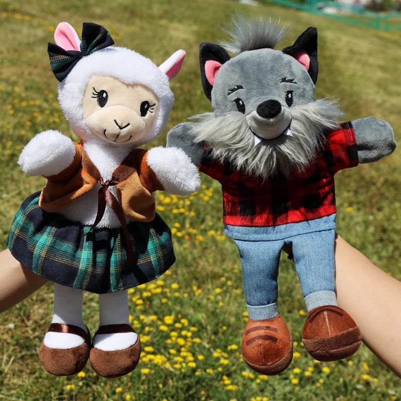 Playtime by Eimmie Sharewood Forest Friends Walter The Wolf Hand Puppet - Stuffed Animal for Toddlers, Kids, Teachers, Daycare & School - Perfect for Puppet Theatre and Creative Play - Image 3