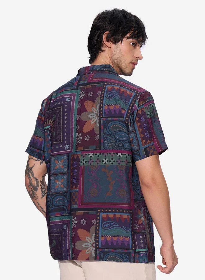 The Souled Store  The Souled Store Men Dark Paisley Printed Multicolor Regular Fit Shirt  | Best Price UAE